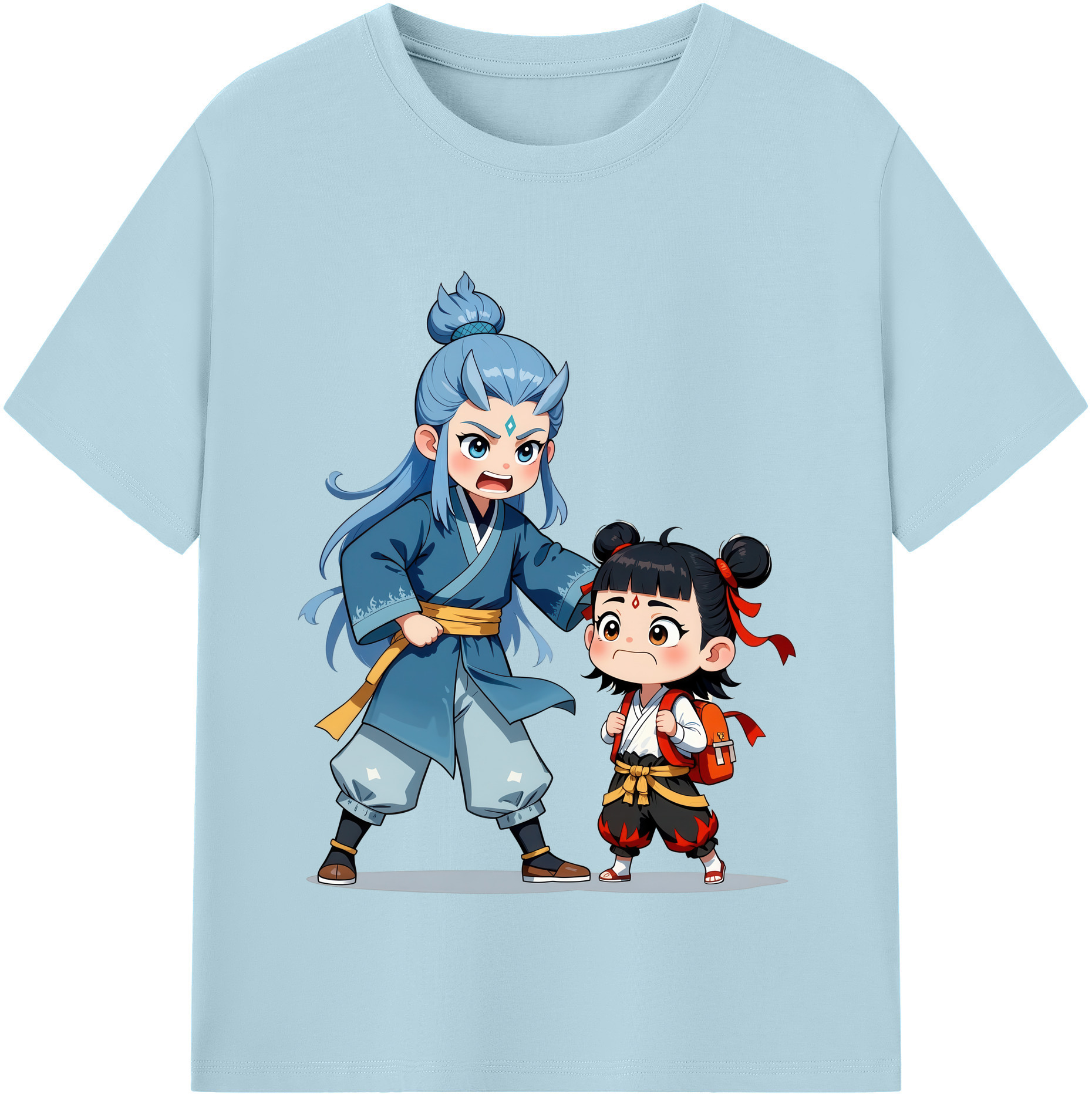 （画像用） Ne Zha 2 ナタ 魔童の大暴れ 綿100％半袖Tシャツ（フロントプリント）